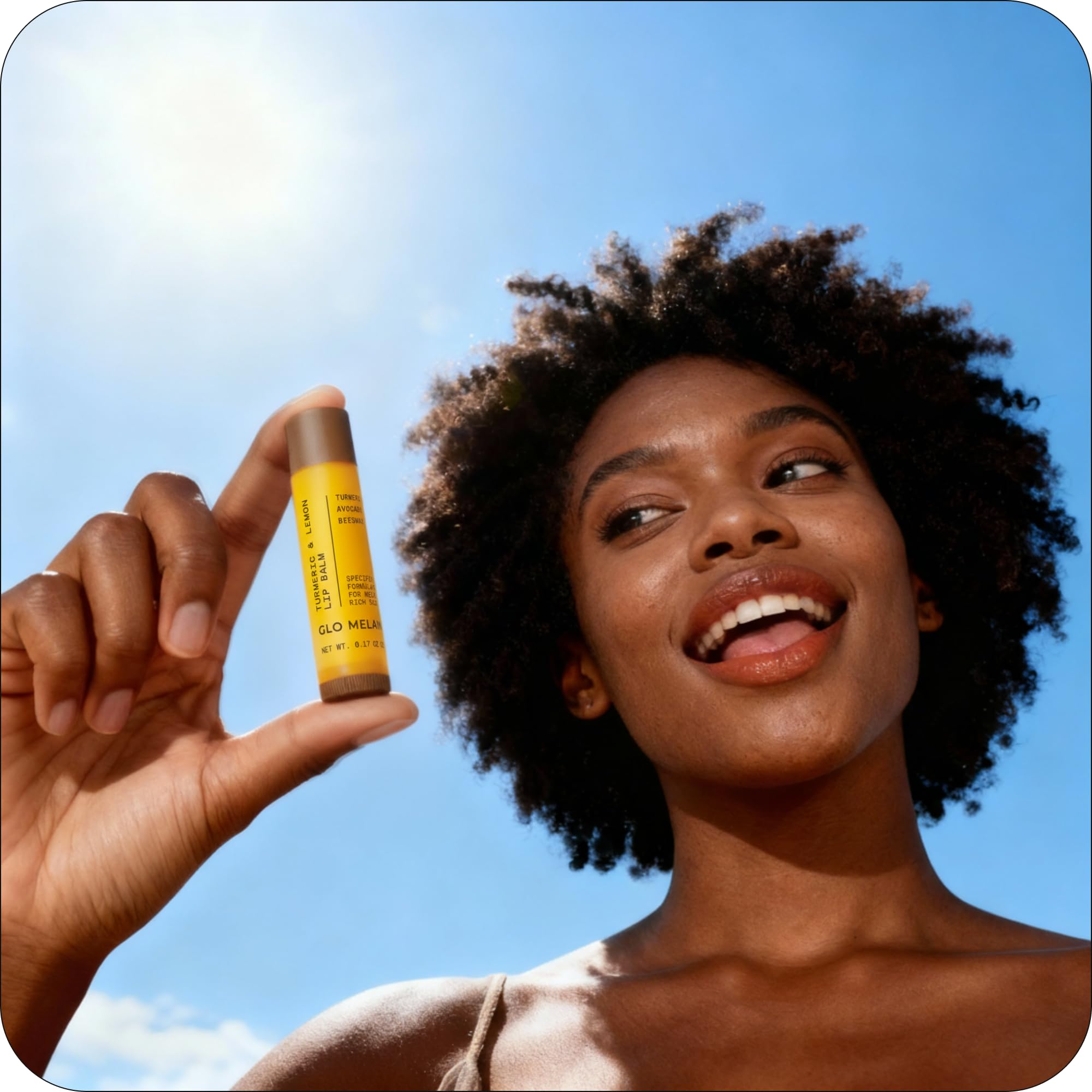 Top view of Glo Melanin lip balm texture