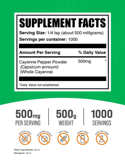 Pure red cayenne pepper powder 40,000 HU texture highlighting fine grind texture.