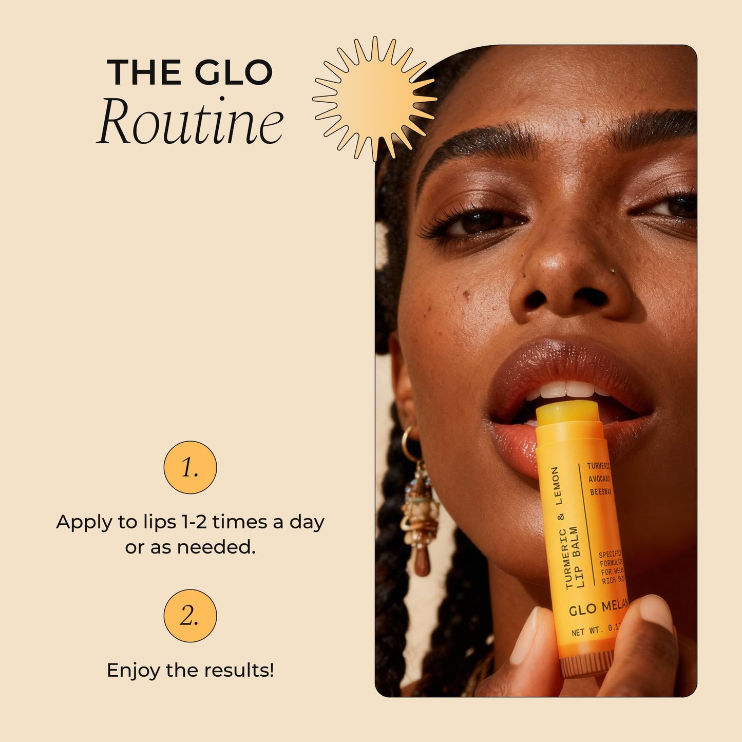 Glo Melanin lip treatment for dry and chapped lips