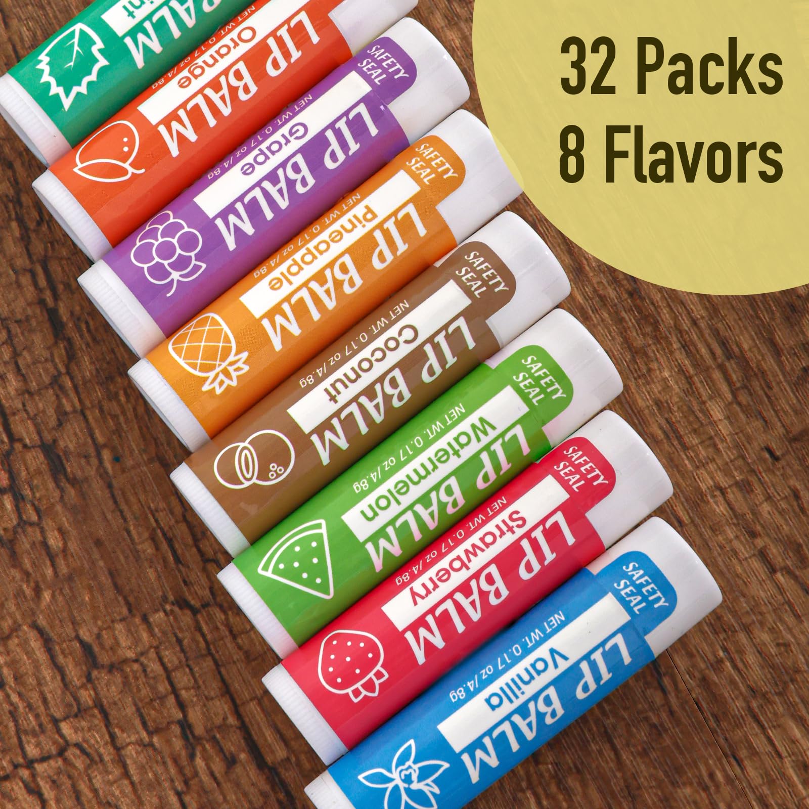 YesBes lip balm collection with Vitamin E and coconut oil