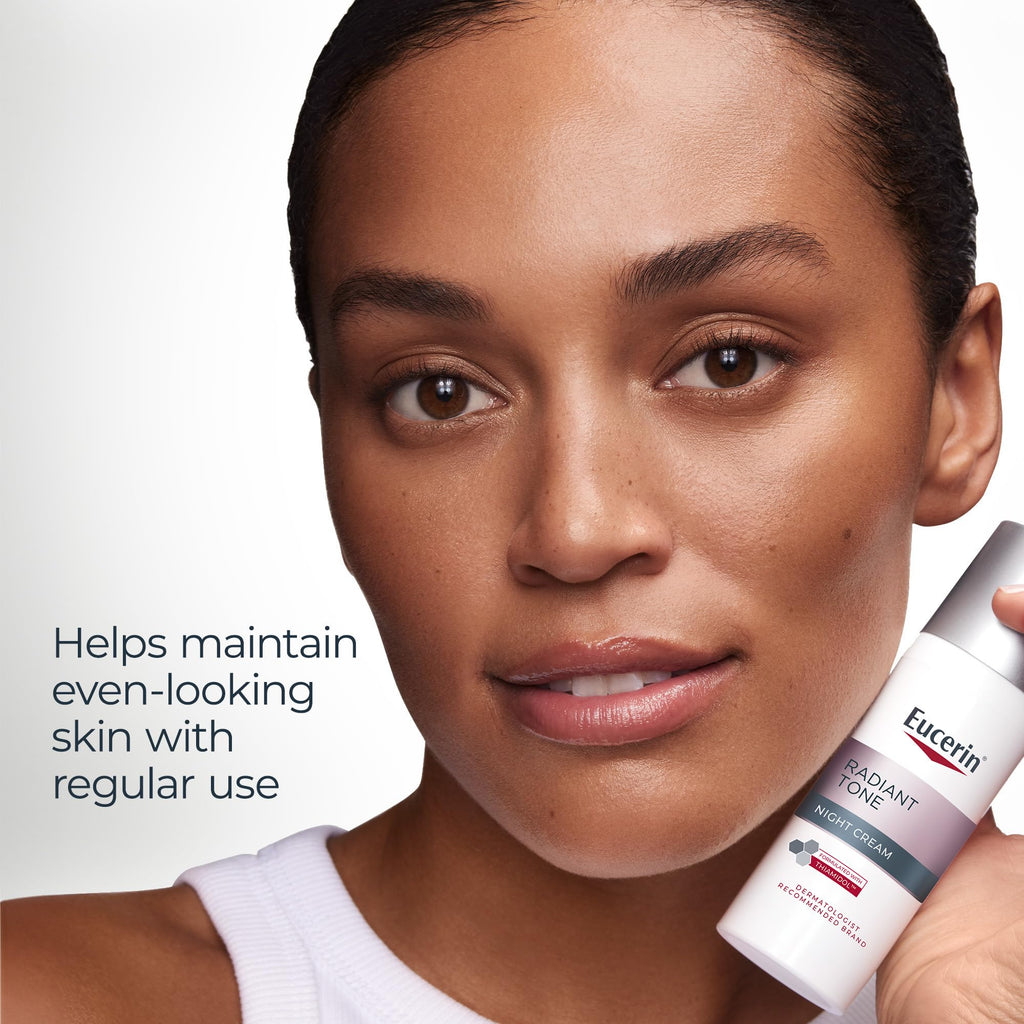 Back label view of Eucerin Night Cream with usage directions and warnings