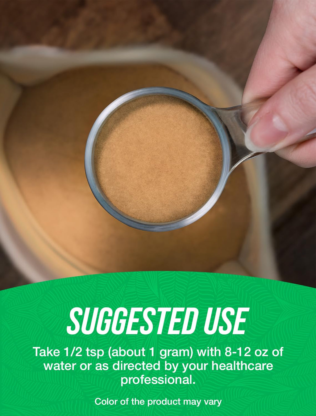 Fine textured raw flaxseed extract powder next to the clean resealable pouch packaging.