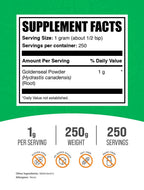 Pure goldenseal root powder herbal supplement texture and consistency close up