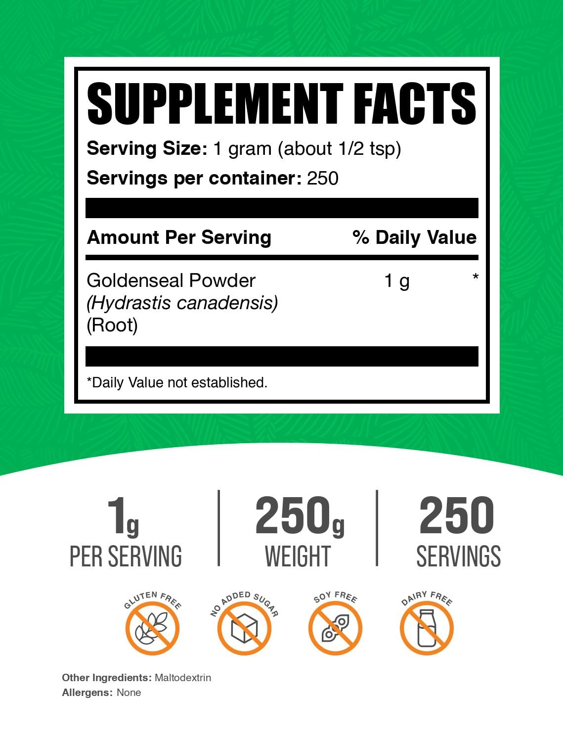 Pure goldenseal root powder herbal supplement texture and consistency close up
