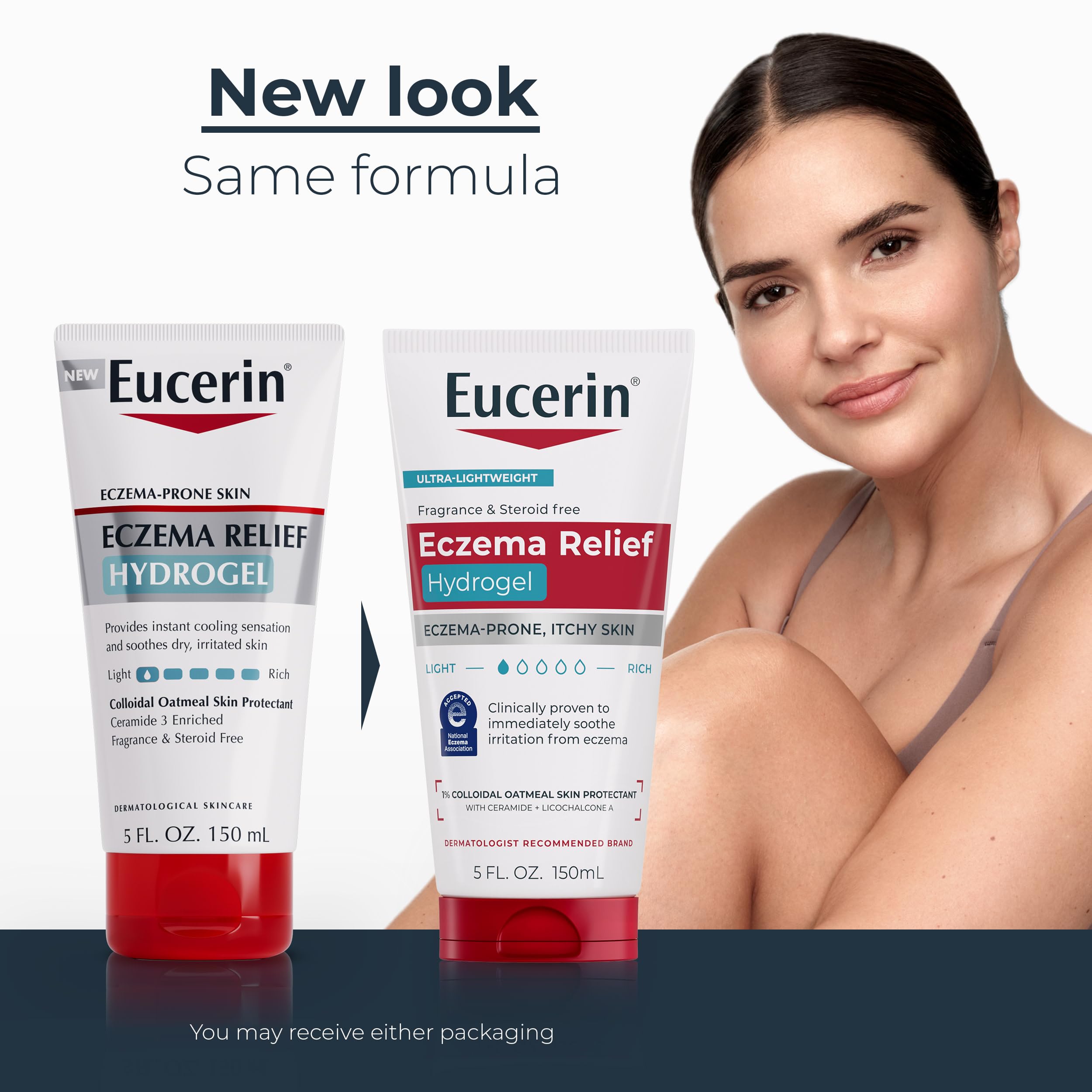 Eucerin steroid free eczema moisturizer packaging showing colloidal oatmeal ingredient