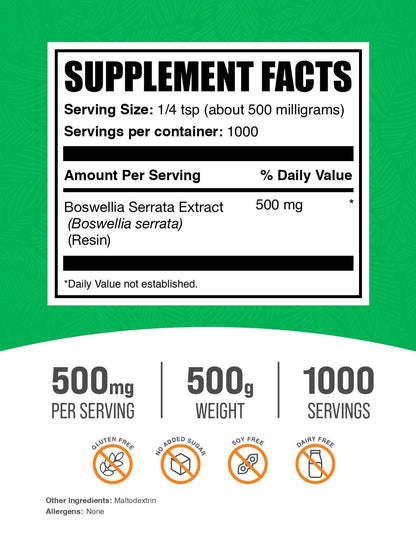 BulkSupplements 100g Boswellia resin powder packaging