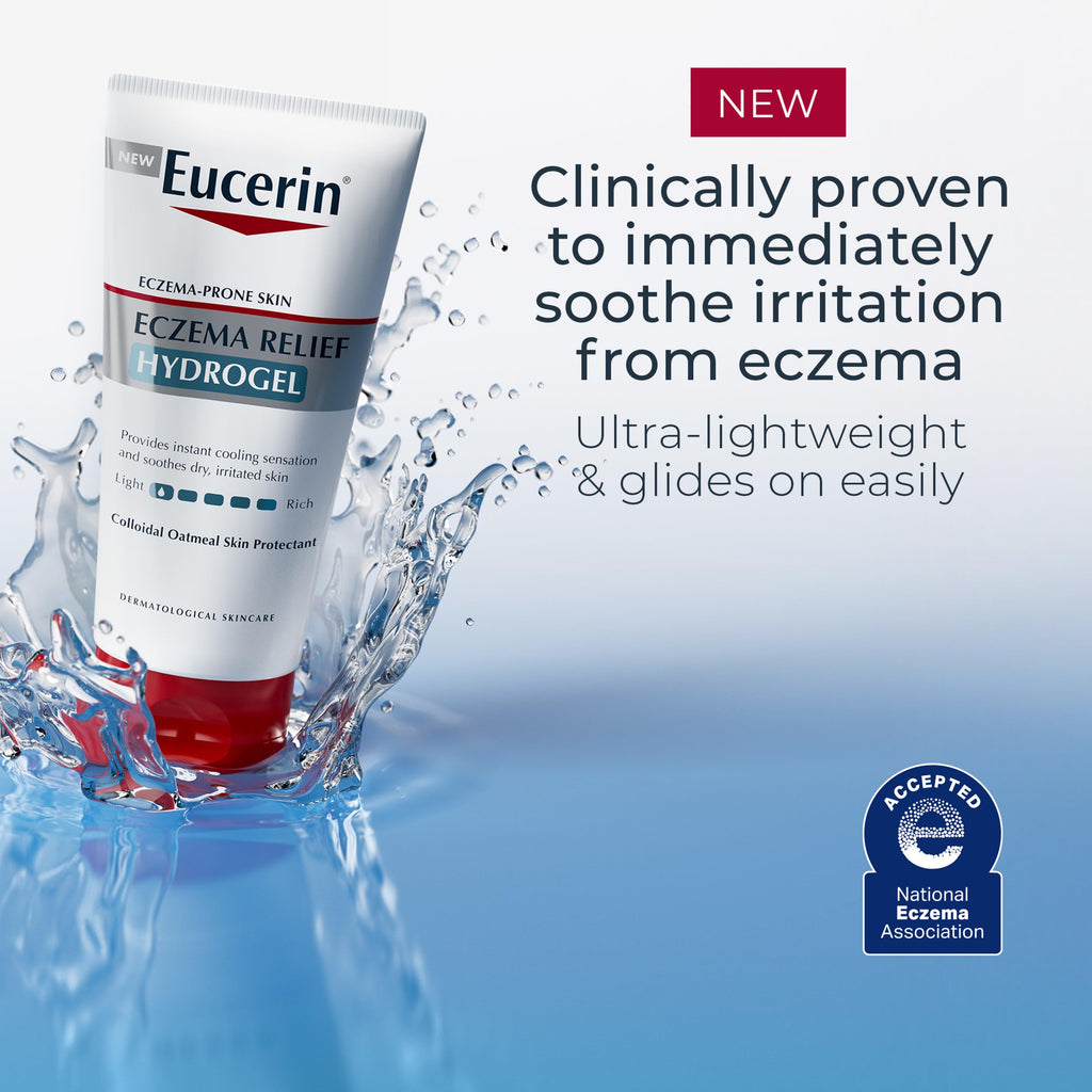 Eucerin Eczema Relief Hydrogel lifestyle application on skin