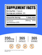 BulkSupplements Chromium GTF supplement facts label details