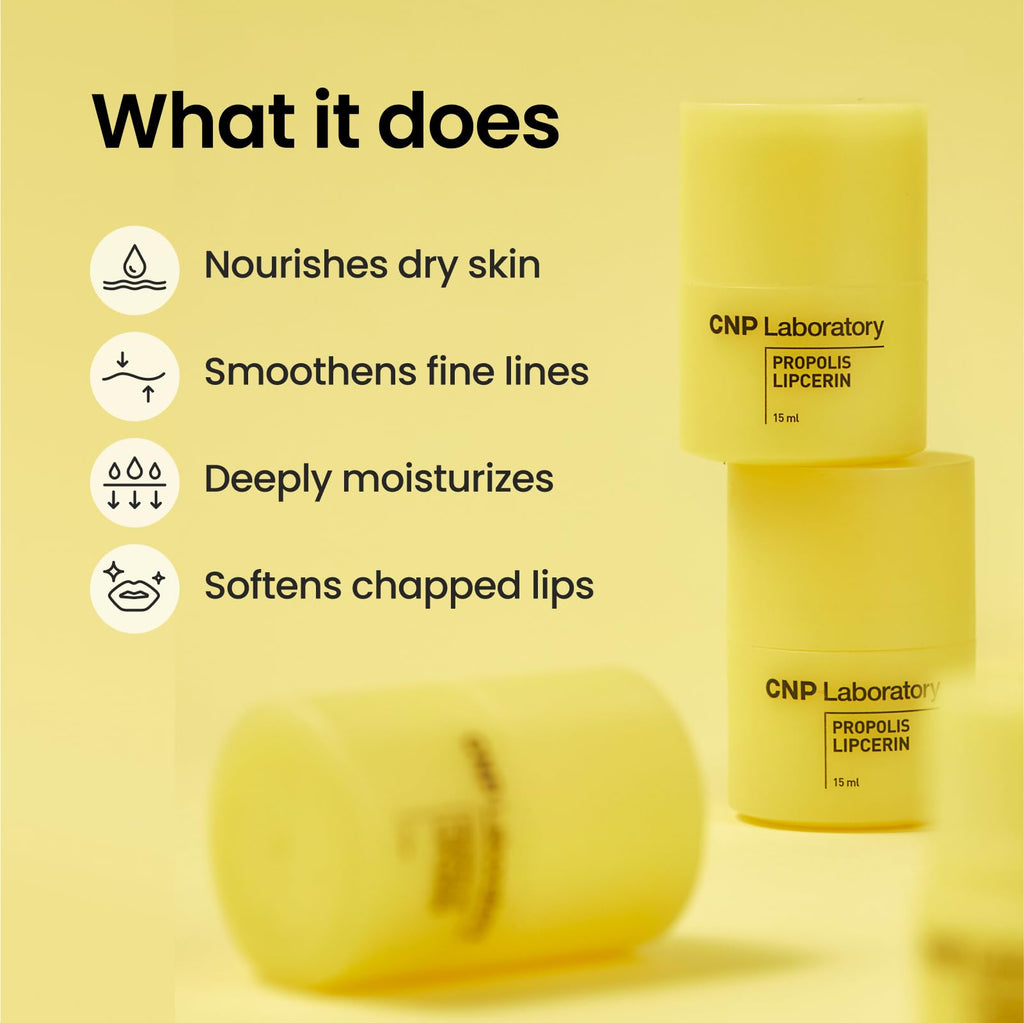 CNP Propolis Lipcerin 15 ml tube packaging with twist dispenser