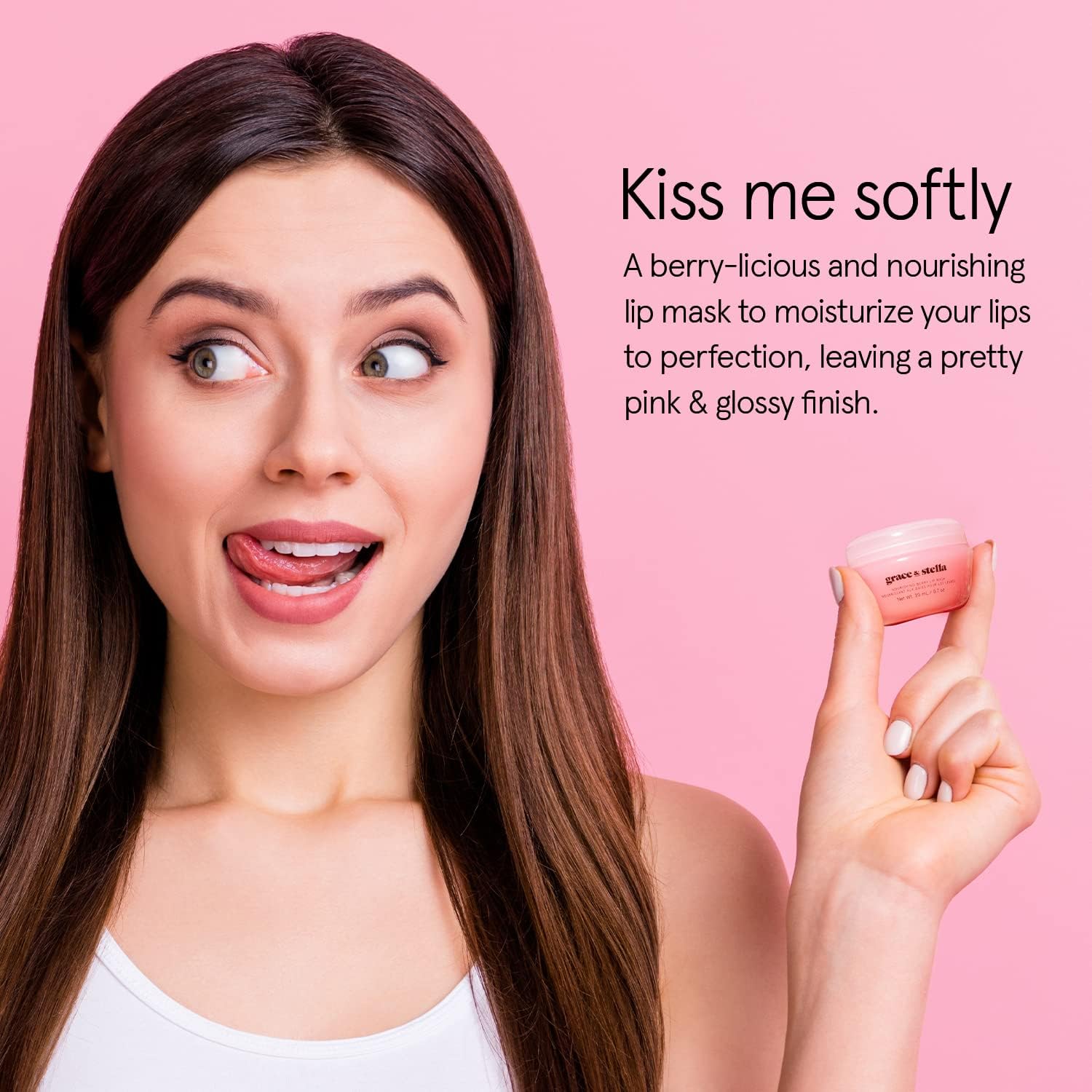 Grace & Stella Nourishing Berry Lip Mask in pink pot