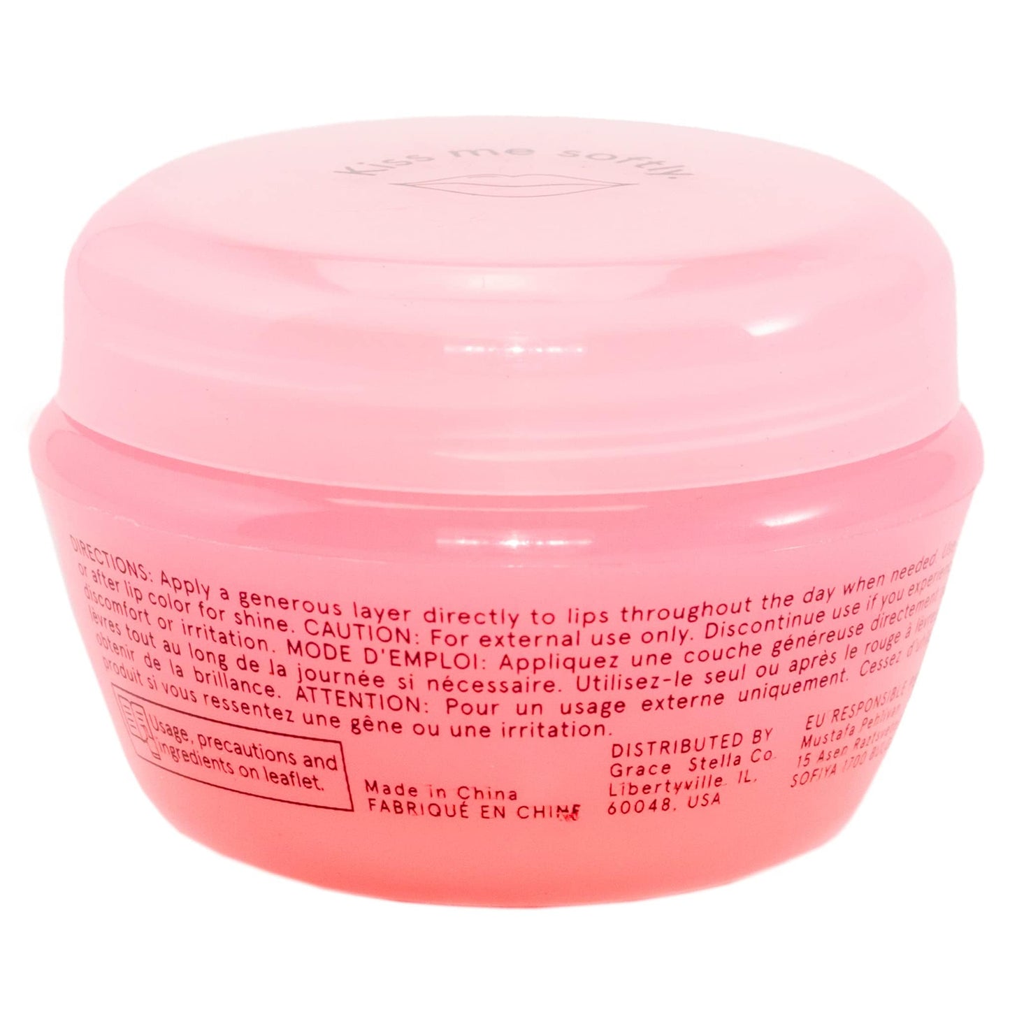 Grace & Stella lip mask ingredients and label detail