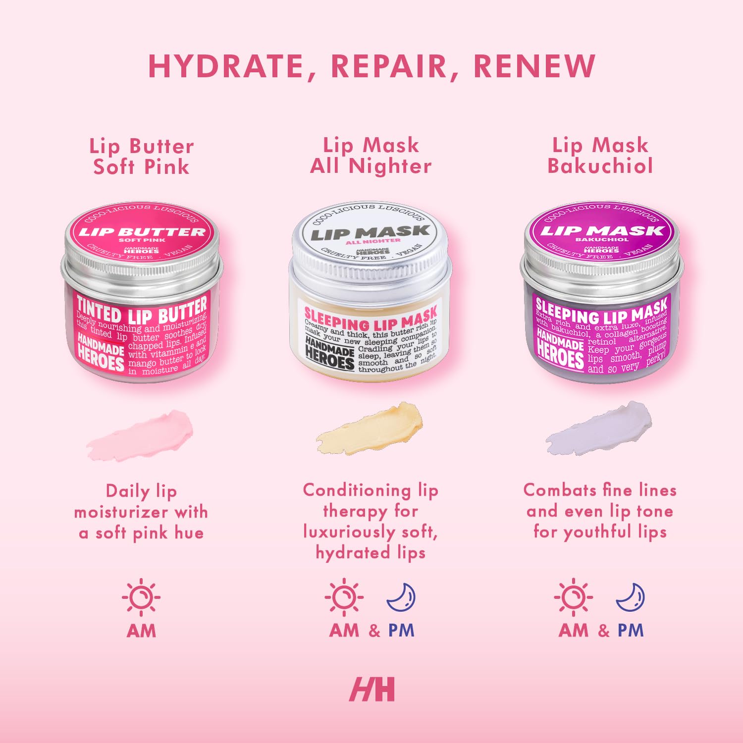 Handmade Heroes vegan overnight lip moisturizer jar