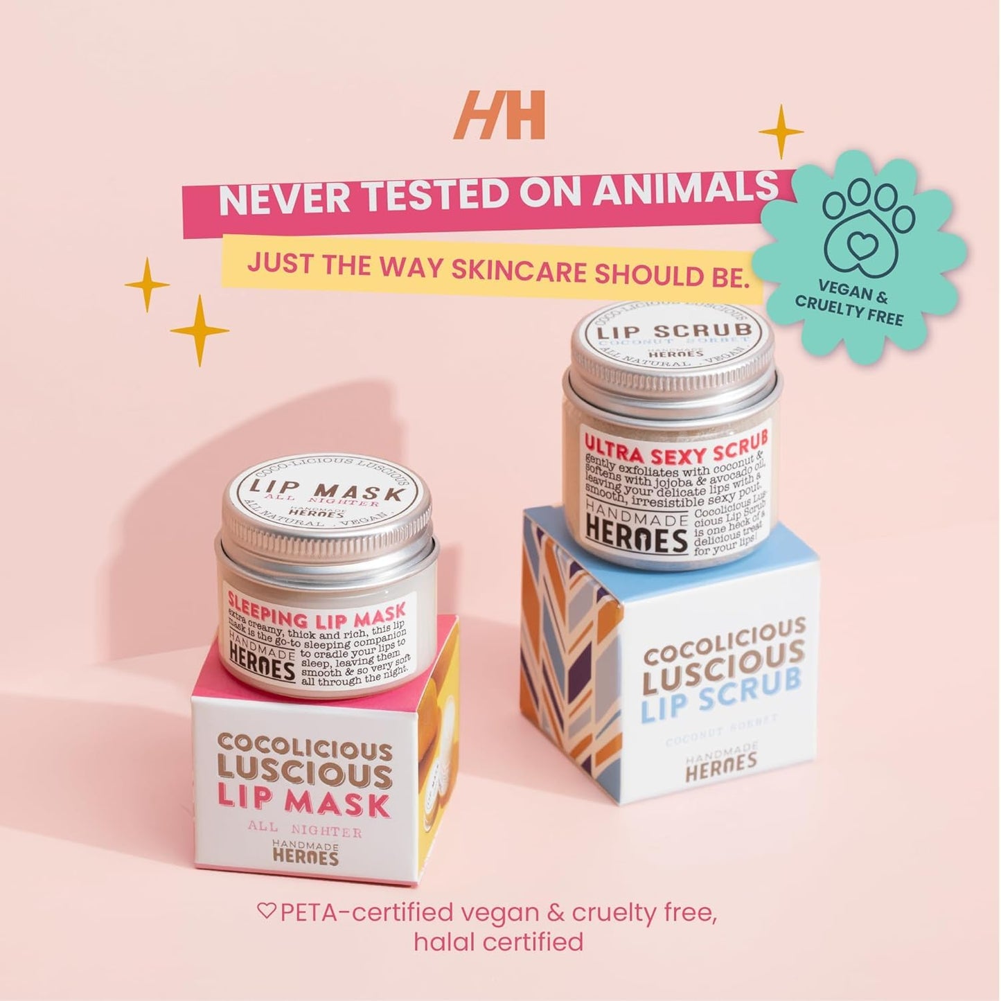 Open jar of Handmade Heroes All Nighter lip mask