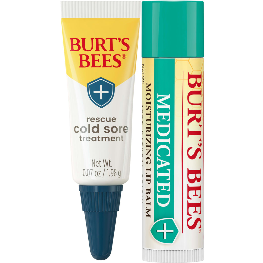 Lifestyle presentation of the Burt's Bees lip care duo