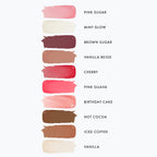 Ruby & Millie vegan lip balm ingredients label and size information