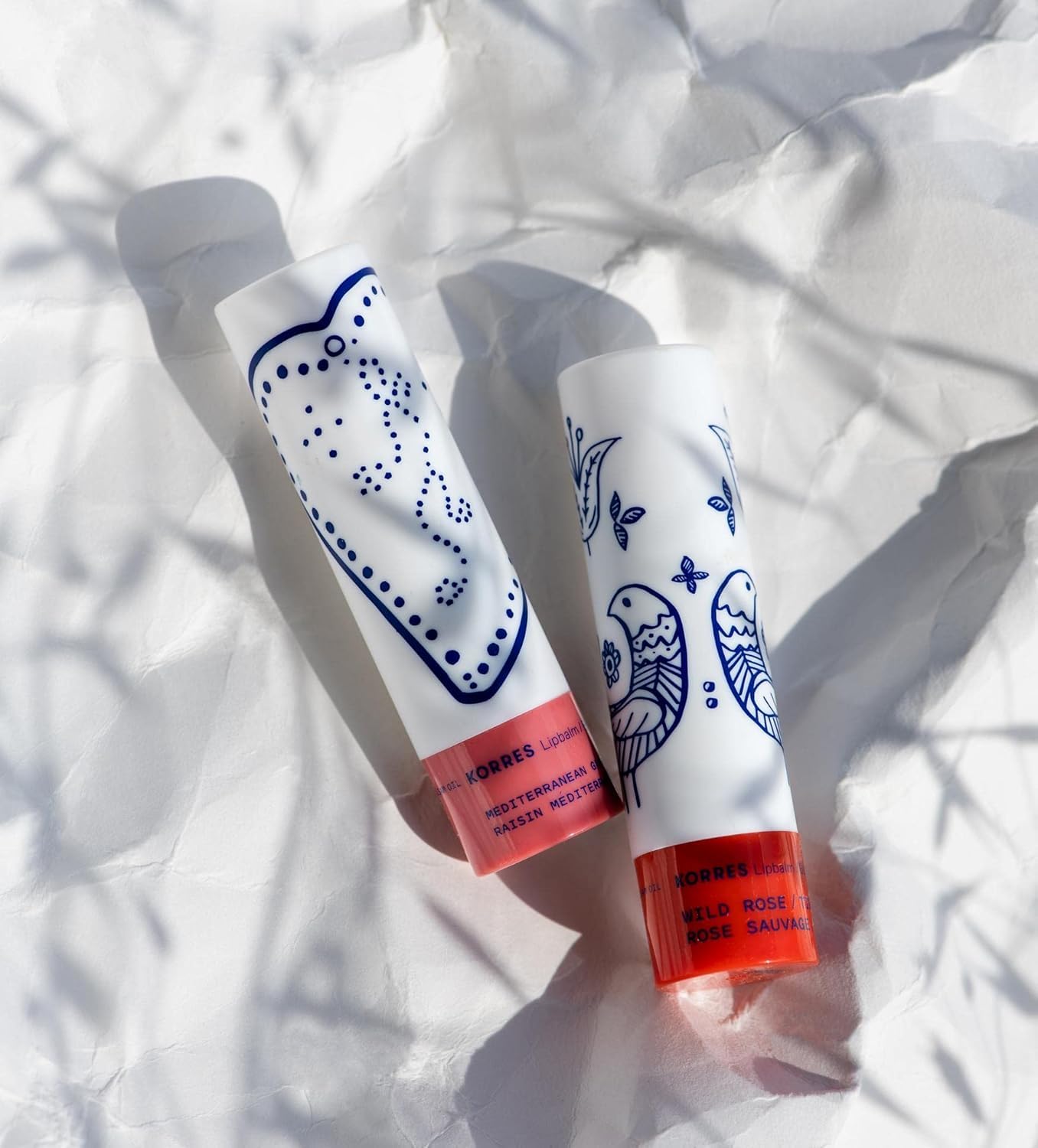 Korres Wild Rose moisturizing lip balm for soft lips application