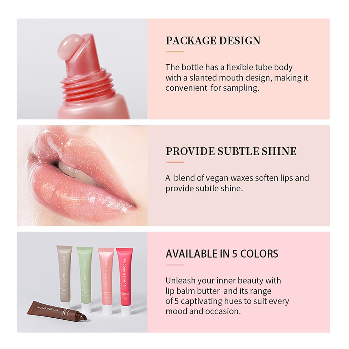 Texture and tint swatch of MoJinYuPm lip butter
