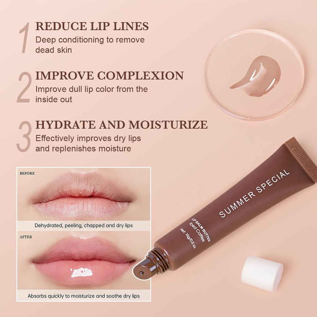Side angle view of Dailaifu hydrating lip gloss butter set