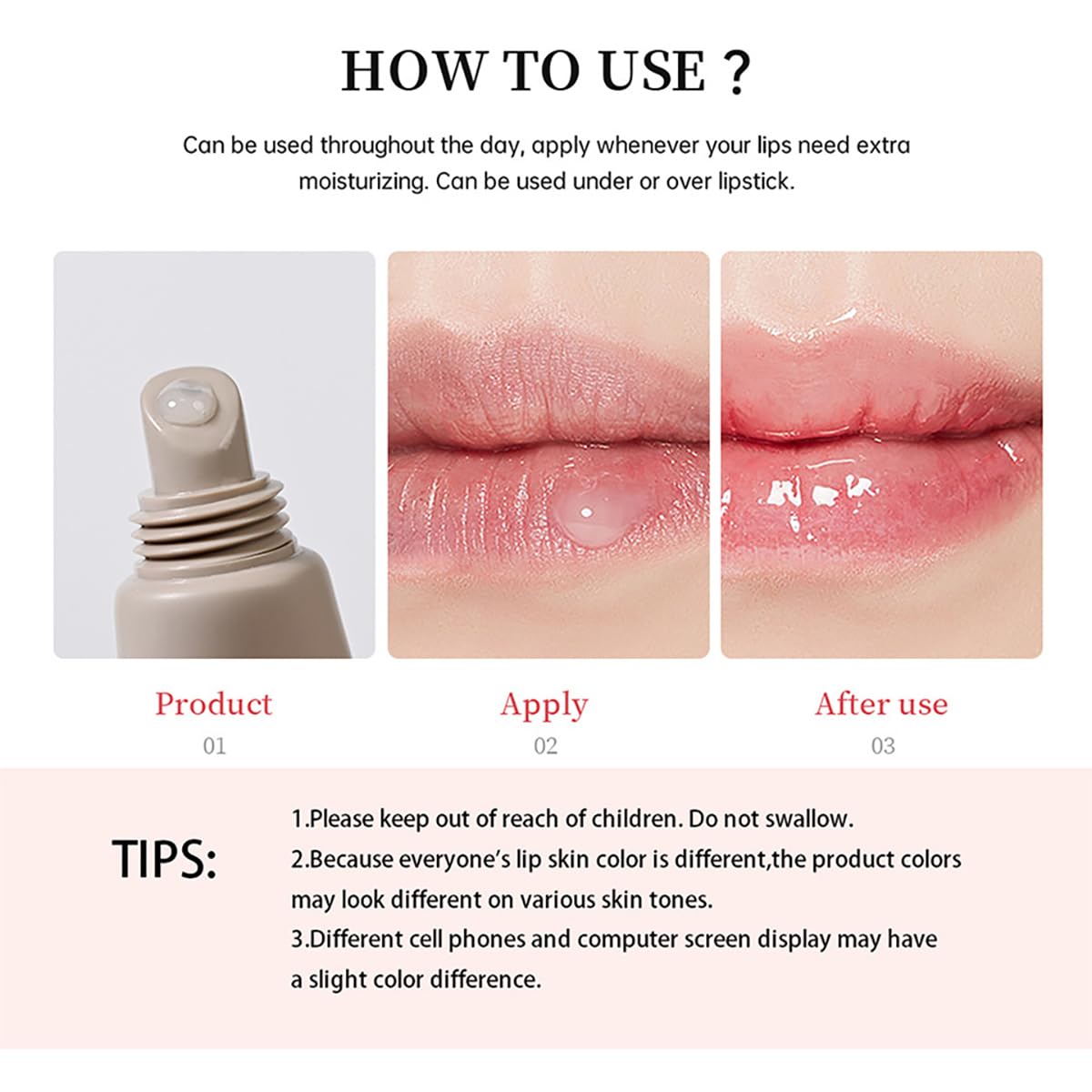 MoJinYuPm lip balm set open with five colors displayed
