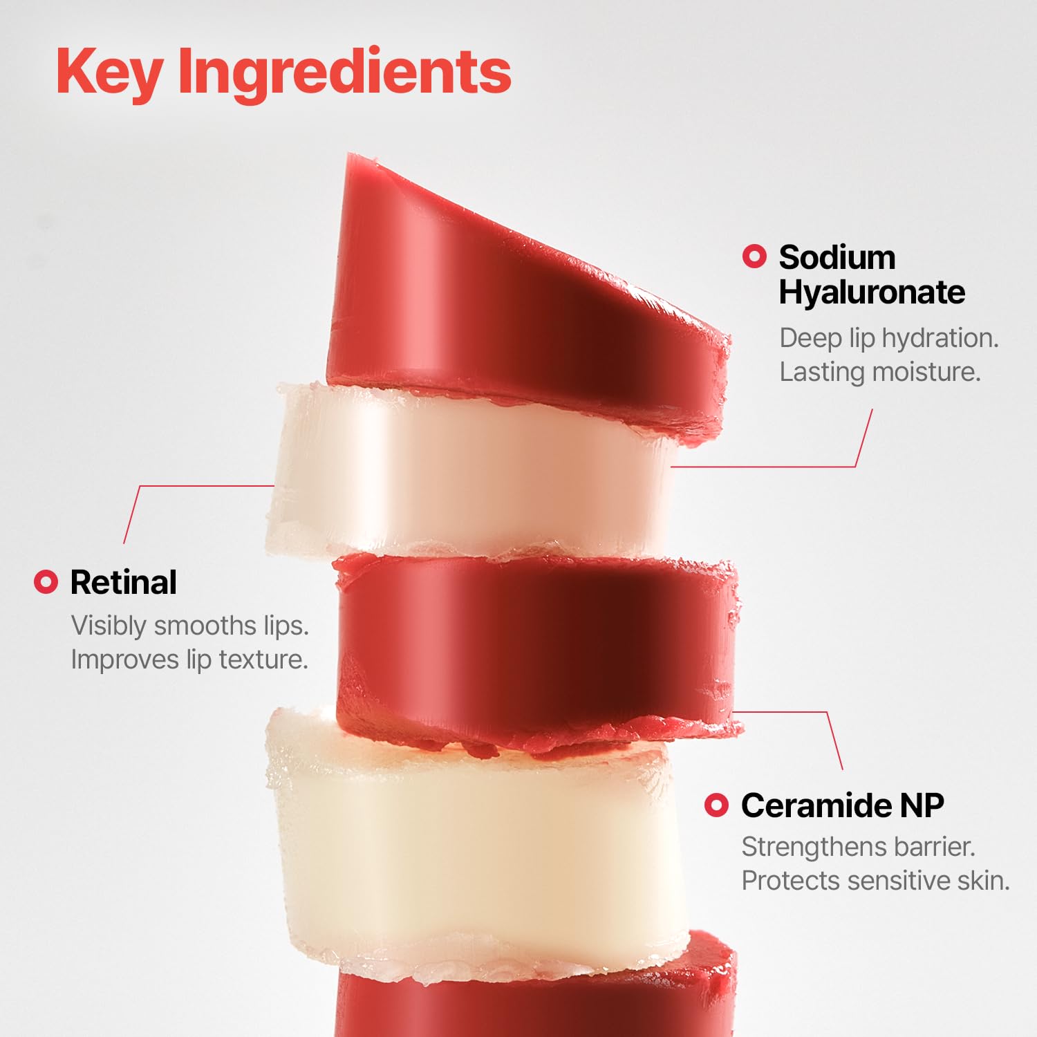 Close up of Dr.Different Retinal Lip Balm Clear label