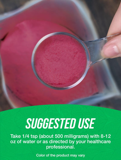 Authentic USA imported BulkSupplements bilberry fruit extract powder scoop measurement reference.