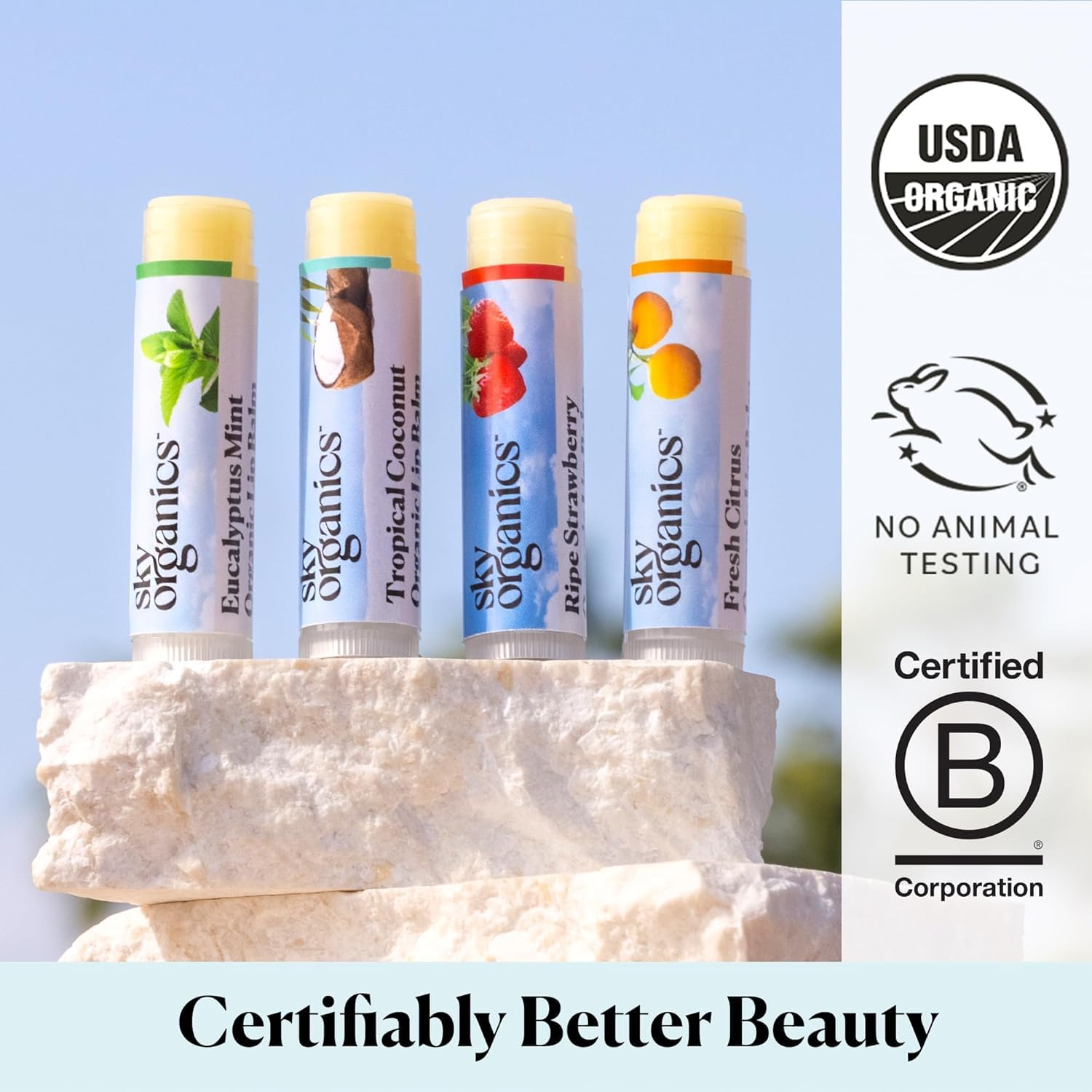 Sky Organics organic lip balm Ripe Strawberry flavor