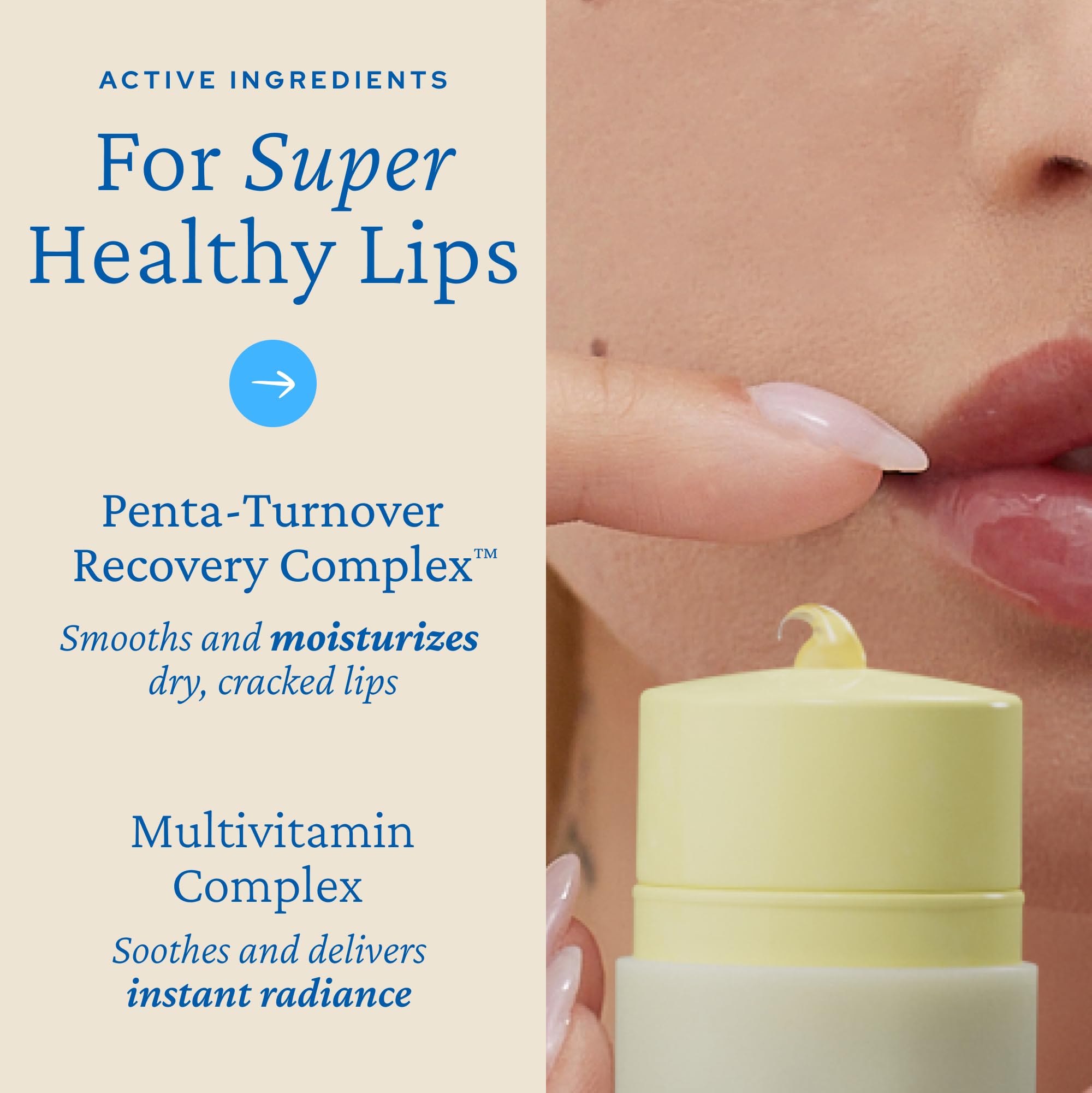 Korean lip care product application demonstration