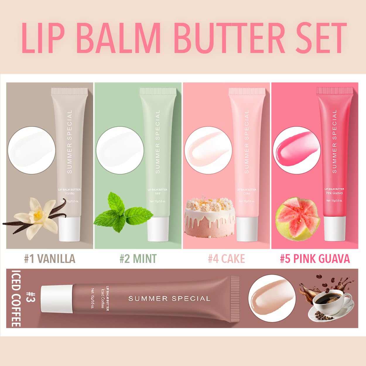 Urqt lip butter balm set with shea butter and avocado oil packaging