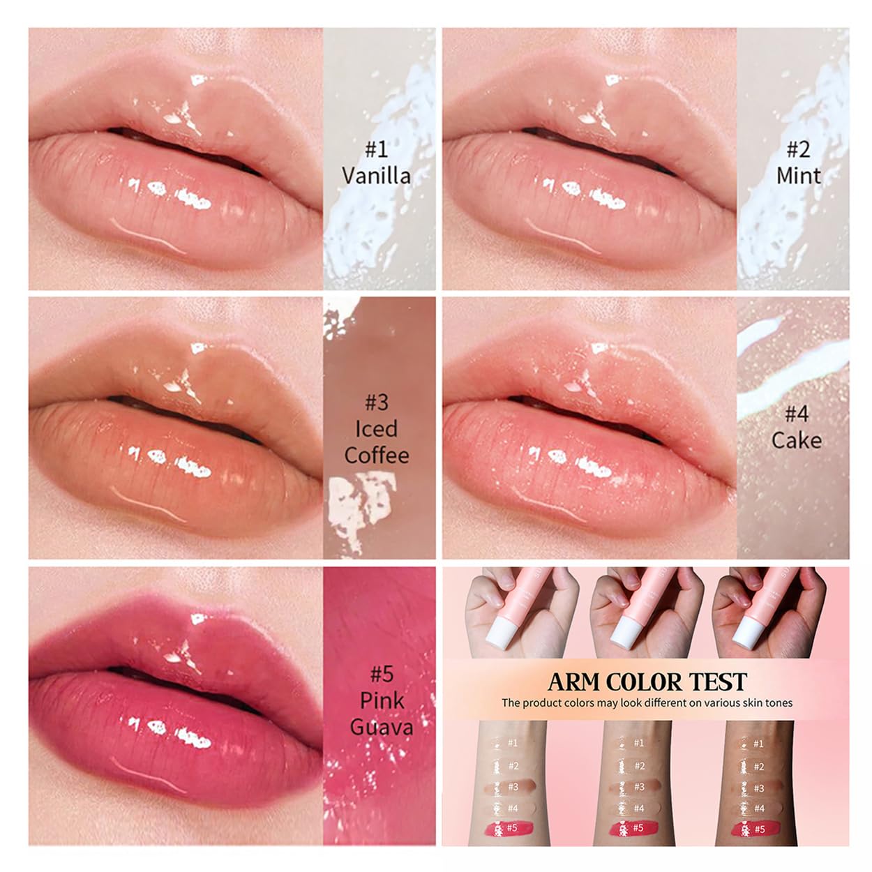Close up of Urqt hydrating non-sticky lip balm application