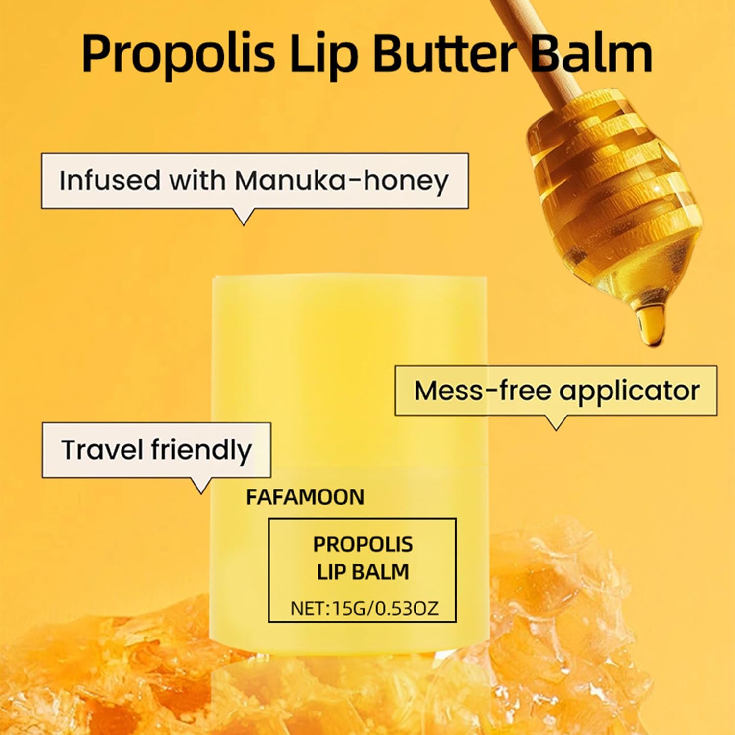 Two pieces of Bekoeen Honey Lip Butter for overnight care