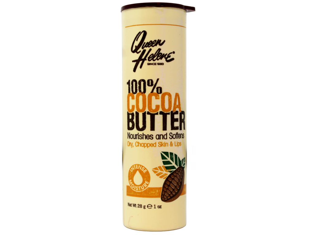 Close up of Queen Helene cocoa butter twist up tube packaging
