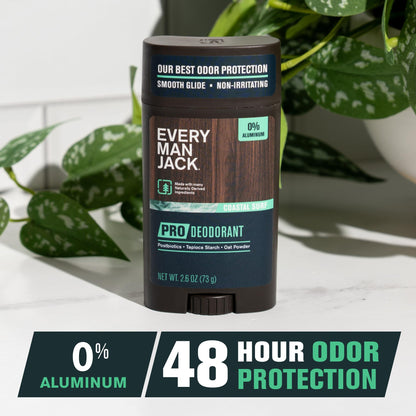 Every Man Jack forty eight hour odor defense blend deodorant stick showing the turn dial base.