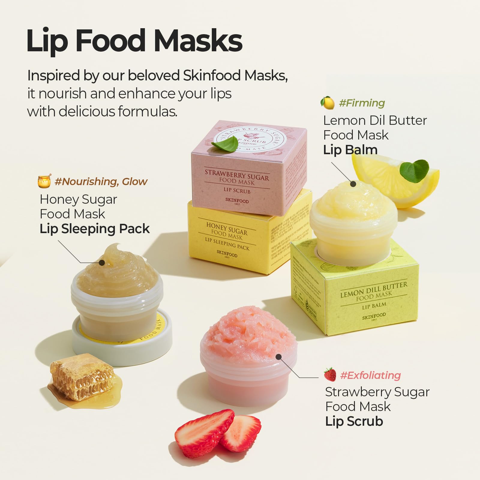 Side profile of Skinfood Honey Sugar lip mask jar