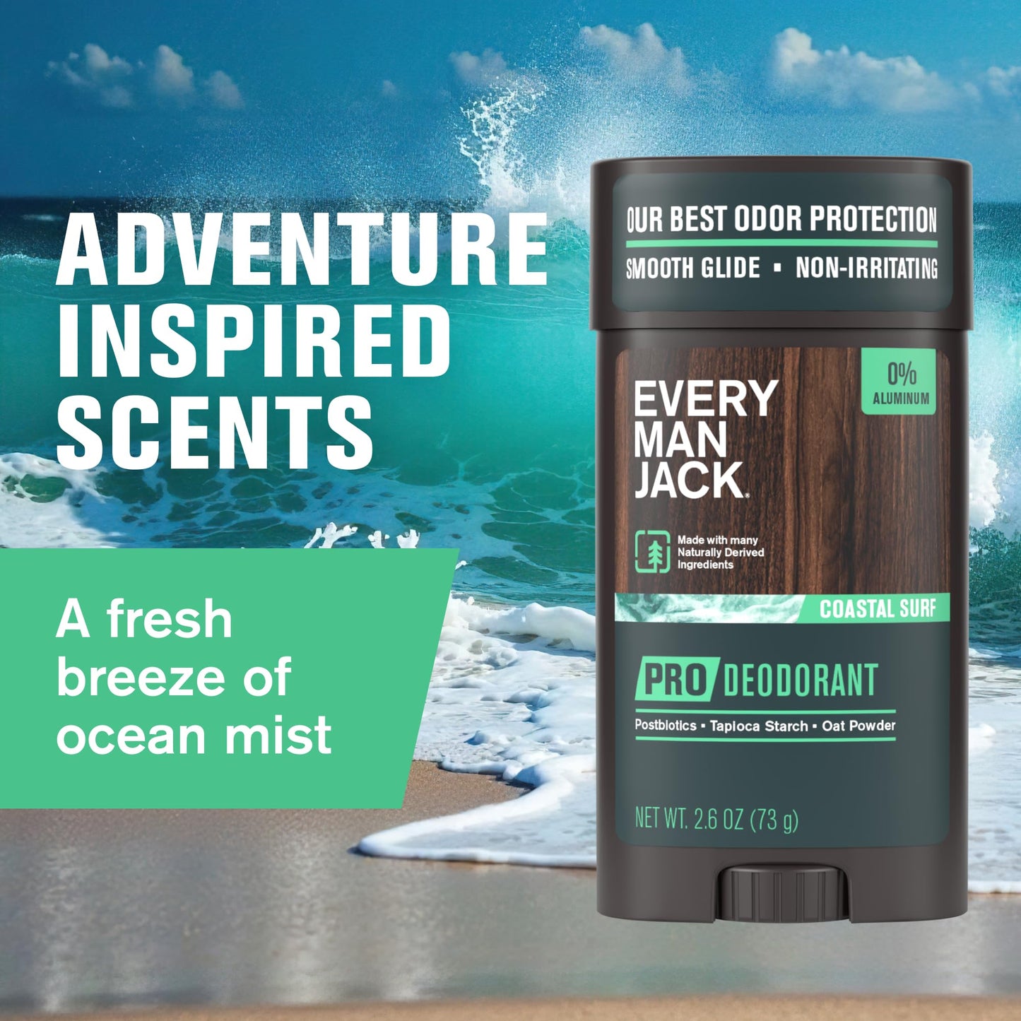 Close up of the Every Man Jack Pro Deodorant cap and top view of the product stick.