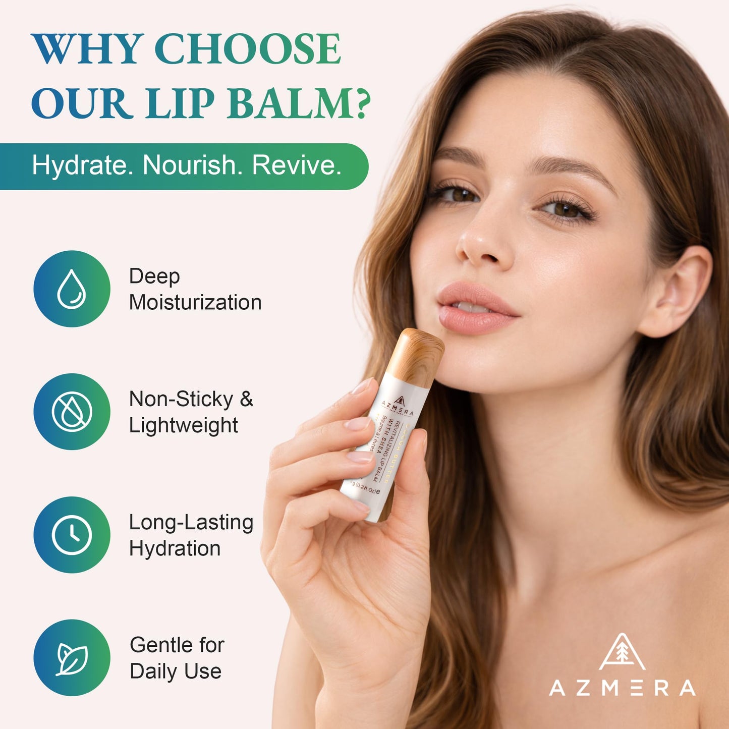 Side profile of Azmera organic coconut lip balm