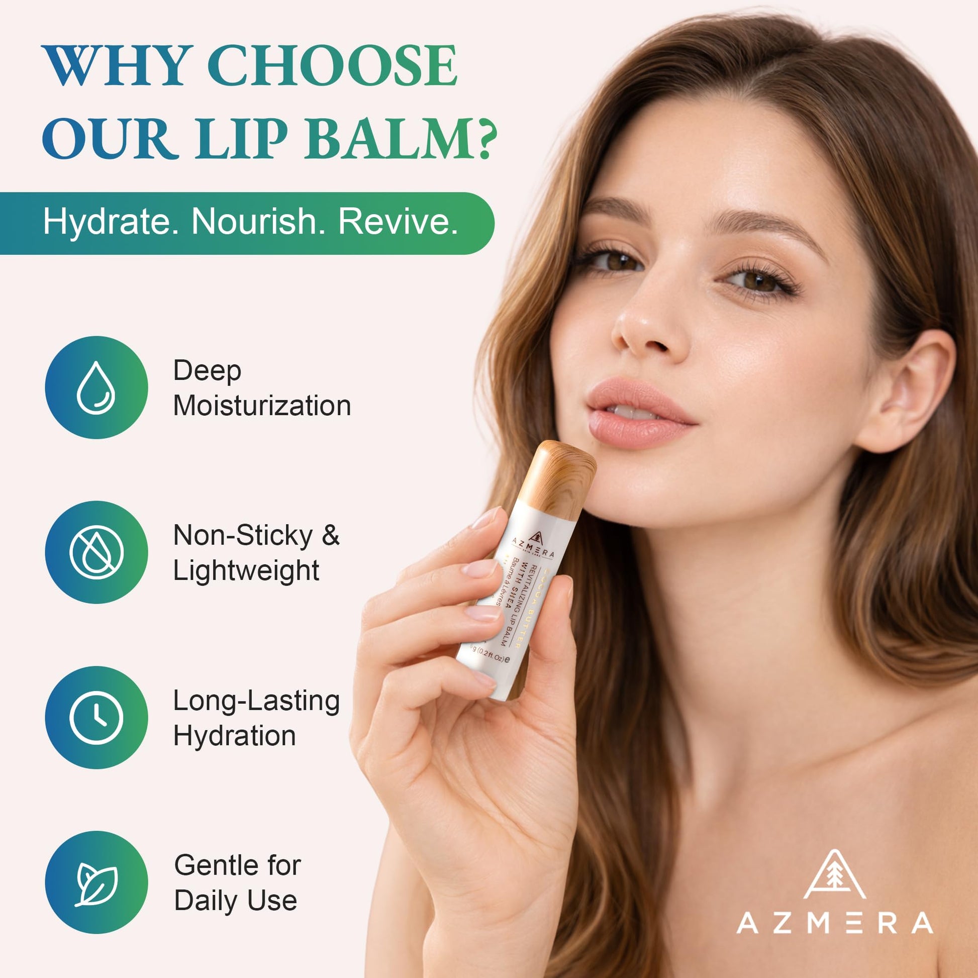Side profile of Azmera organic coconut lip balm