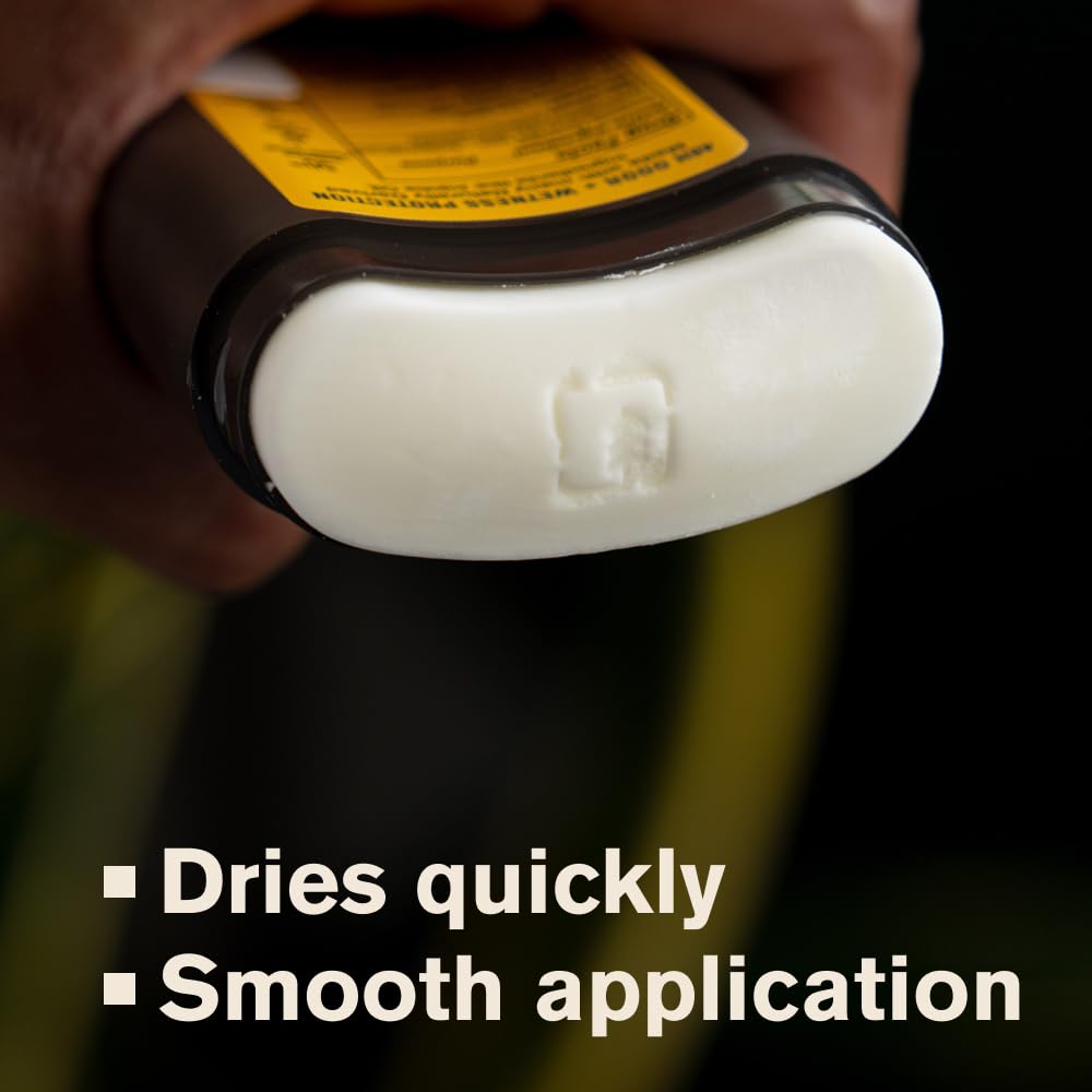 Back label of Every Man Jack Amber plus Sandalwood deodorant detailing the forty eight hour sweat protection and directions.