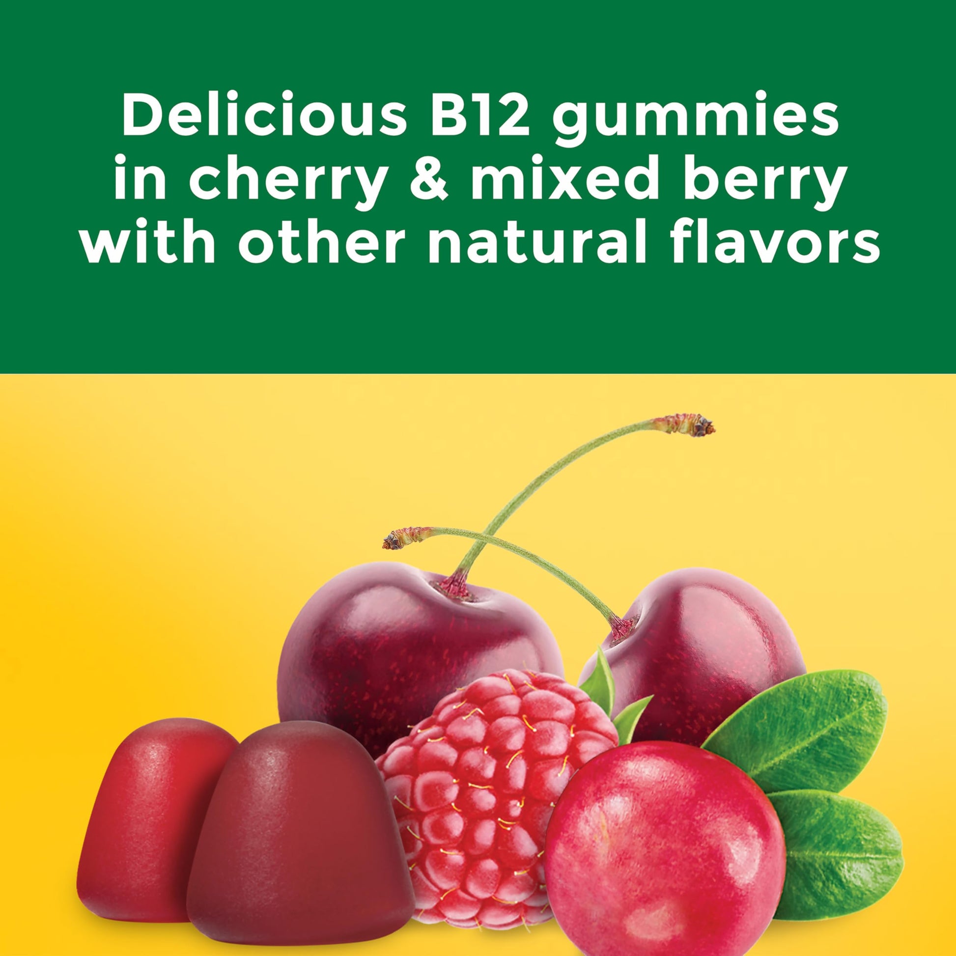 Nature Made Extra Strength B12 gummies cherry and mixed berry flavor