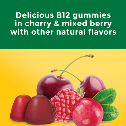 Nature Made Extra Strength B12 gummies cherry and mixed berry flavor