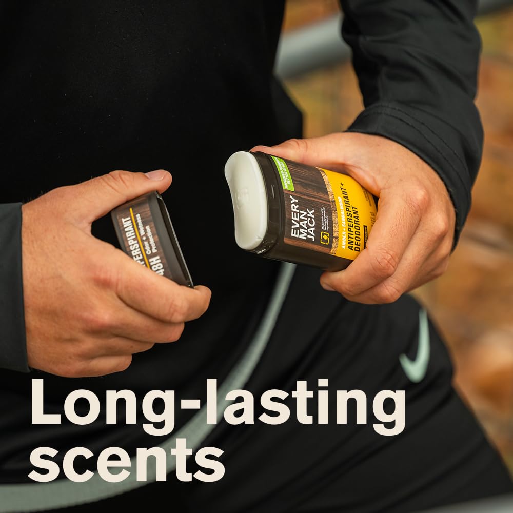 Close up of the twist dial base on the Every Man Jack sandalwood antiperspirant stick package.