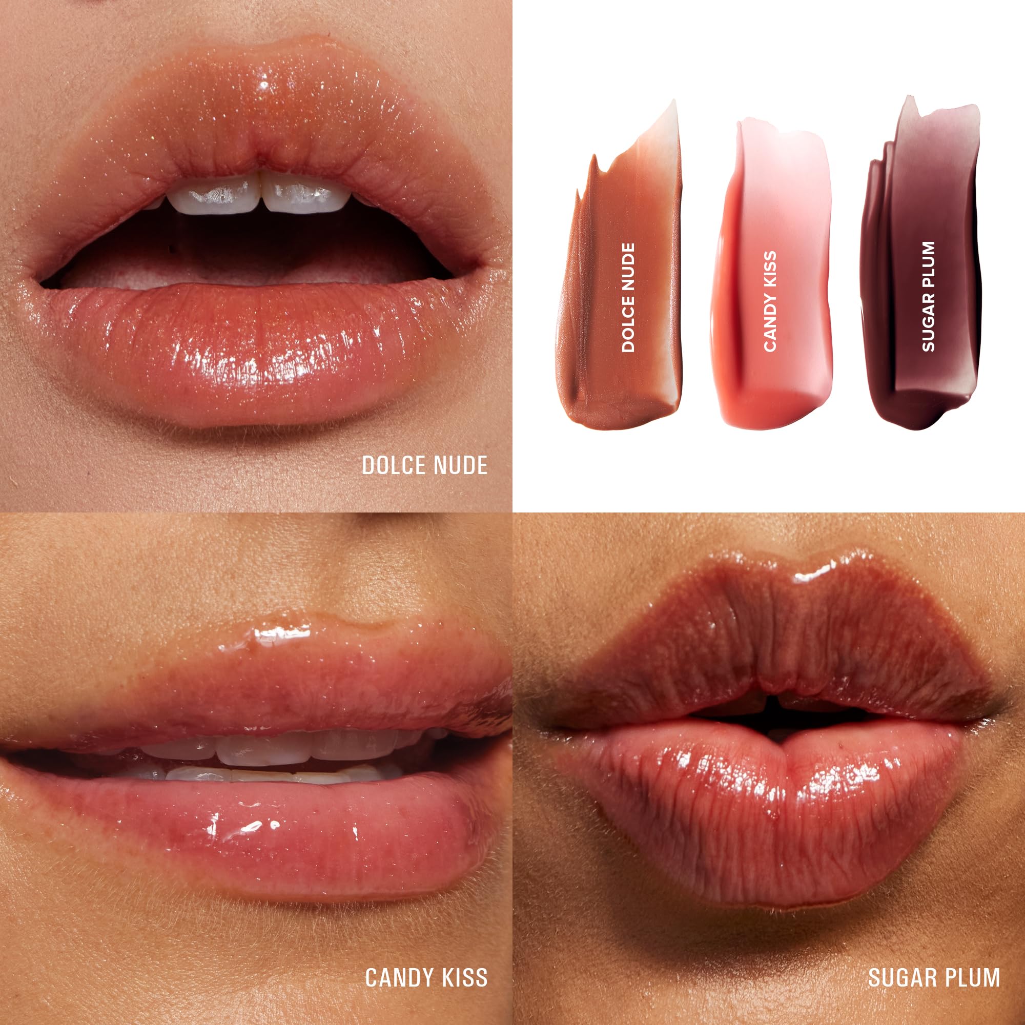 Nudestix nude lip tint shades arranged together