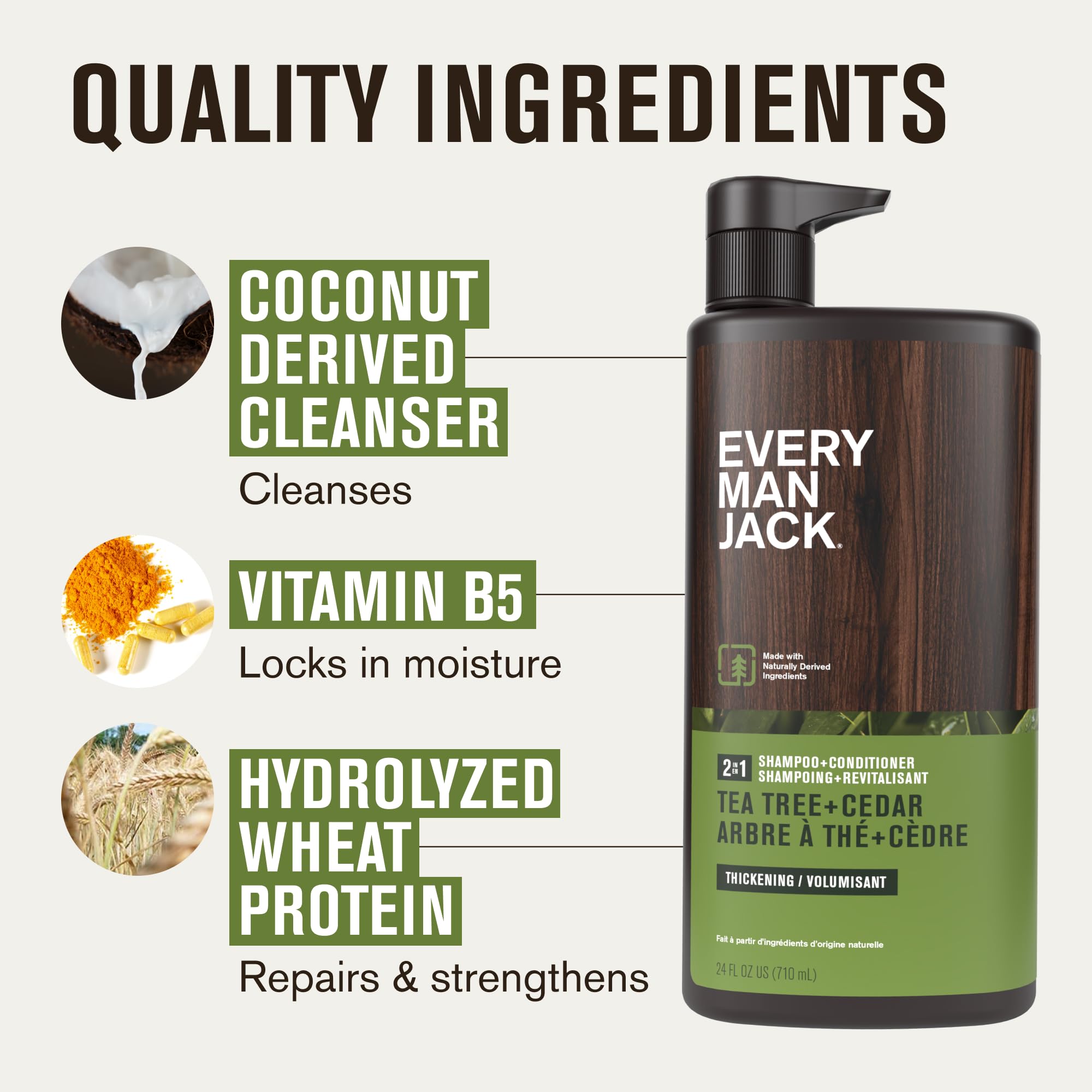 Every Man Jack 24 fluid ounce shampoo bottle