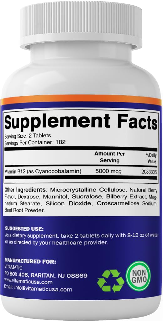 Vitamatic B12 supplement for energy and nervous system