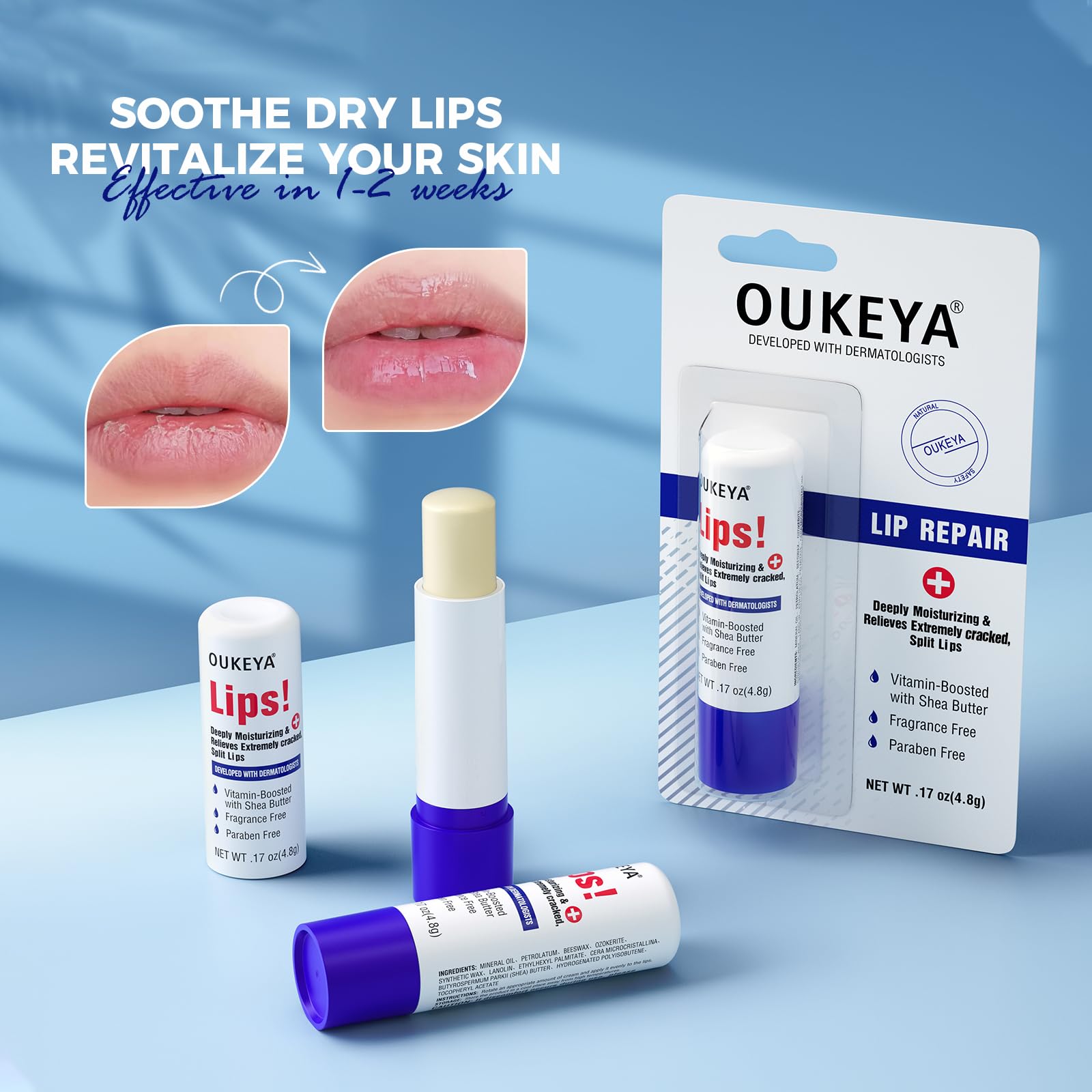 Oukeya natural ingredients lip balm ingredients list