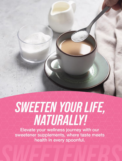 Back label of BulkSupplements stevia sweetener displaying nutrition facts and manufacturing quality assurance standards