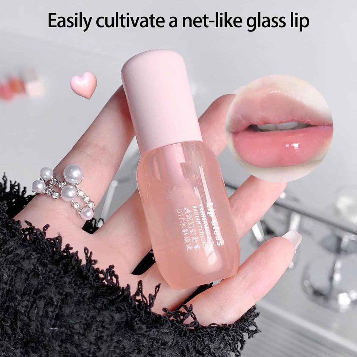 Close up of hydrating lip gloss applicators for women