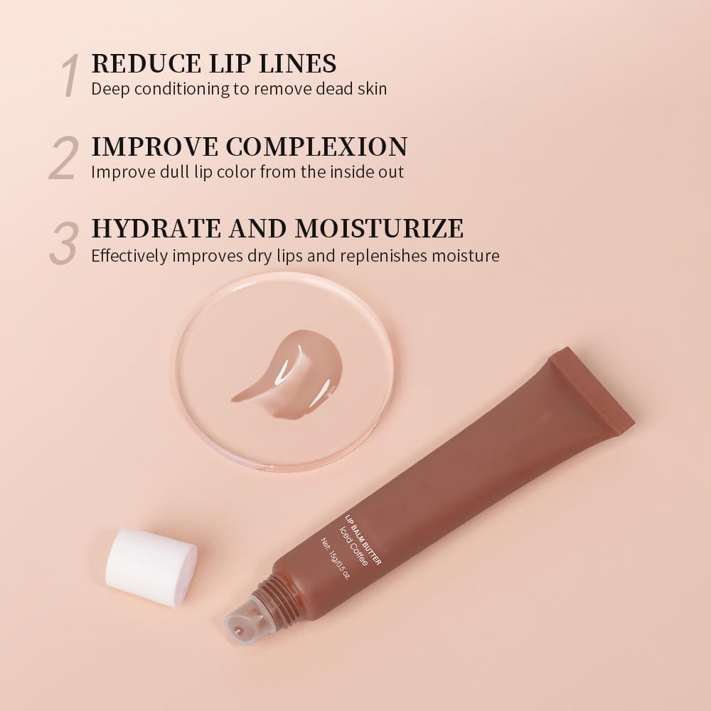 Sheer tinted mint lip butter application swatch