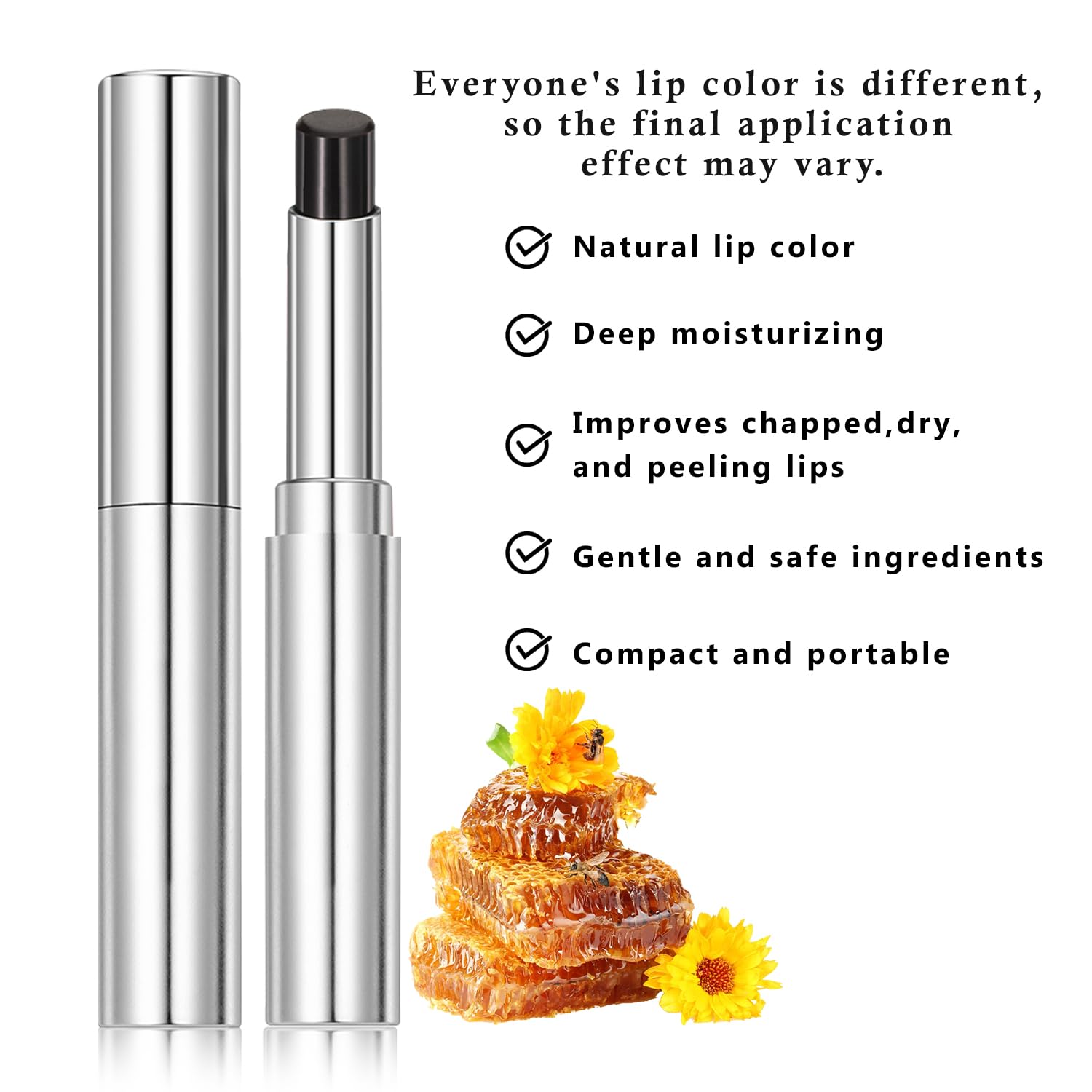 Close up of Noir Honey lipstick tube packaging