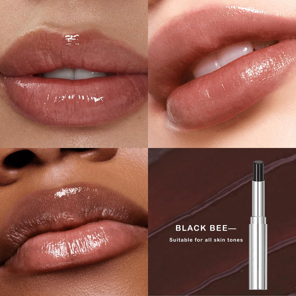 Educational graphic showing honey and shea butter ingredients in the lip balm