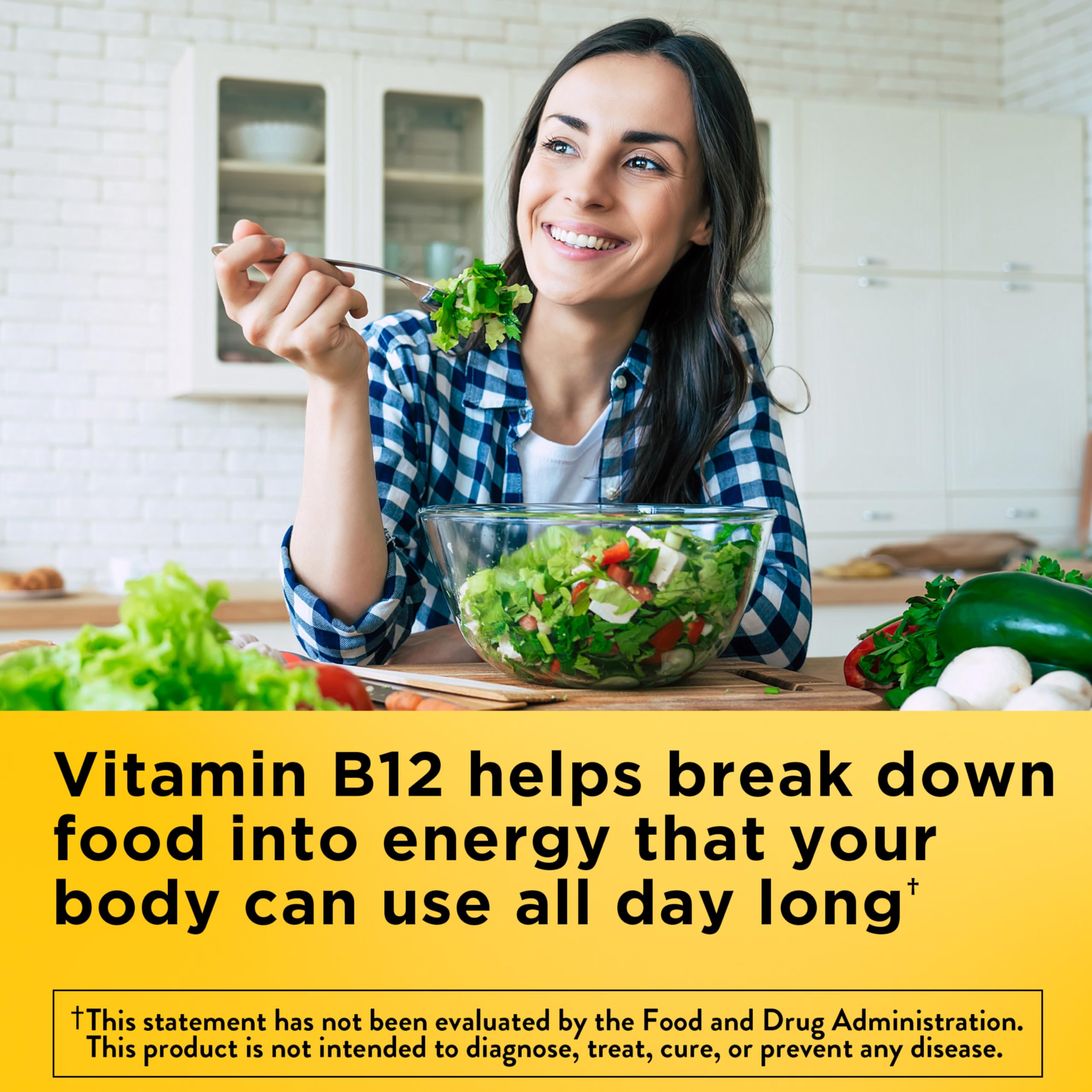 Nature Made Vitamin B12 3000 mcg sugar free dietary supplement supplement facts panel view